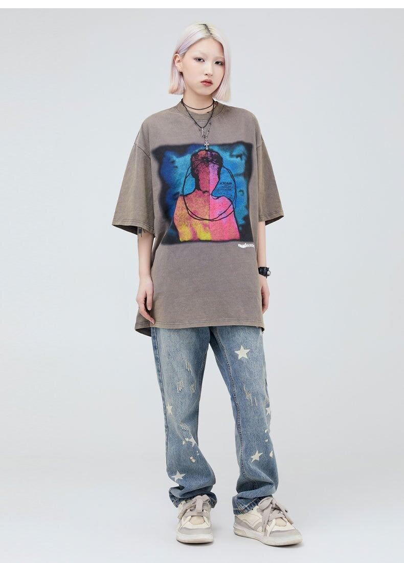 大注目   ストリート系 プリントTシャツ ＜F-2875＞