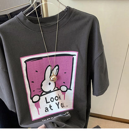 おすすめ 着心地良い ファッション感満々 プリント 半袖 Tシャツ F-9127