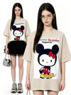 売れ筋 体型カバー プリント Tシャツ F-13447