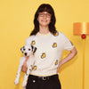 おしゃれ度高め 総柄 配色 半袖 薄手 ニット Tシャツ F-13495