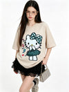 早い者勝ち 体型カバー プリント Tシャツ F-13448