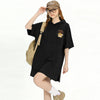 カジュアル プリント フード付き ロング Tシャツ F-50126