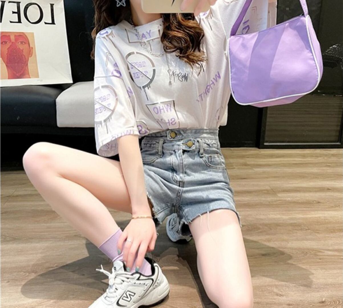 今季マストバイ 特別デザイン ファッション 2色選択可 透かし彫り Tシャツ カットソー＜F-8483＞
