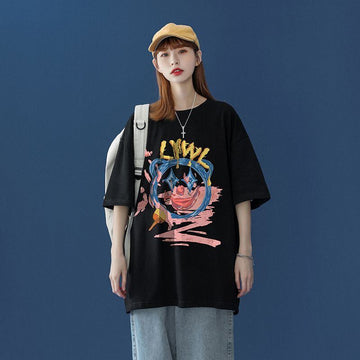 話題沸騰中   カジュアル 2色半袖Tシャツ＜F-8159＞