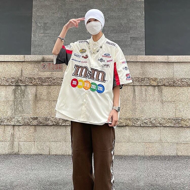 【半額！期間限定！！】定番シンプル  主役級  美人度アップ   売れ筋  全2色 男女兼用 ロゴプリント 半袖シャツ F-13033