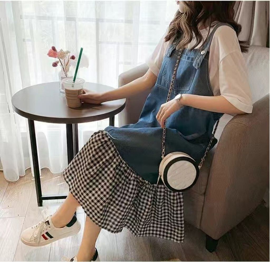 話題沸騰中 切り替え オシャレ度満点 半袖Ｔシャツ＋ワンピース セットアップ＜F-8322＞