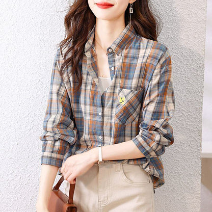 超人気 オシャレ 都市ファッショ デザイン チェック柄 切り替え Tシャツ ＜F-9514＞