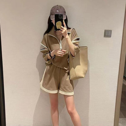 主役級 ファッション 今季マストバイ 個性派 半袖Ｔシャツⅹパンツセット<F-6533>