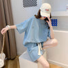 定番シンプル ?感?佳 夏に嬉しい機能付き カジュアル 全4色 半袖トップスⅹショートパンツセットF-9079