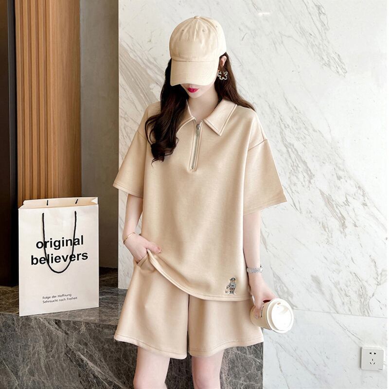 ファッション 切り替え ゆったり感アップ Tシャツ＋ショートパンツ セットアップ＜F-3616＞