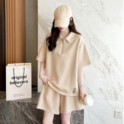 ファッション 切り替え ゆったり感アップ Tシャツ＋ショートパンツ セットアップ＜F-3616＞