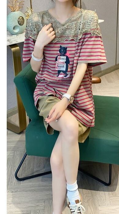 キュート 絶対流行 売れ筋 早い者勝ち カジュアル 2色選択 Tシャツ<F-11222>