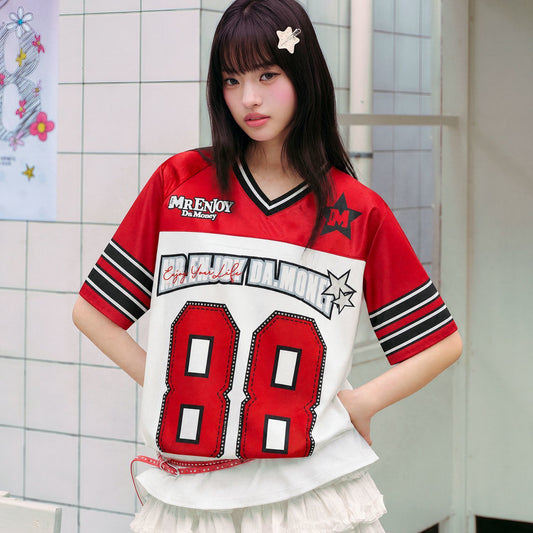 通気性抜群 スポーツ 冷感快適 体型カバー Vネック Tシャツ F-13499