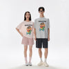 【カップル】プリント ペア 半袖 パジャマ Tシャツ+ハーフパンツ セットアップ C-50008