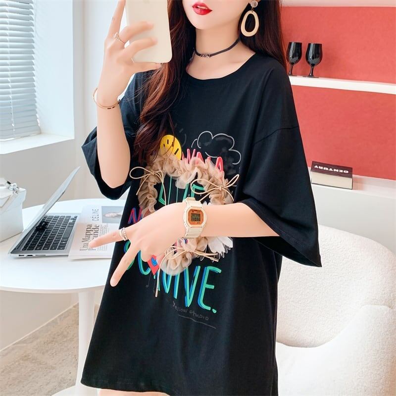 デザイン感   チャーミング Tシャツ カットソー＜F-3529＞