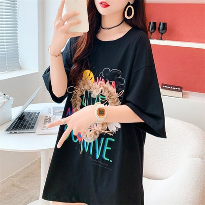 デザイン感   チャーミング Tシャツ カットソー＜F-3529＞