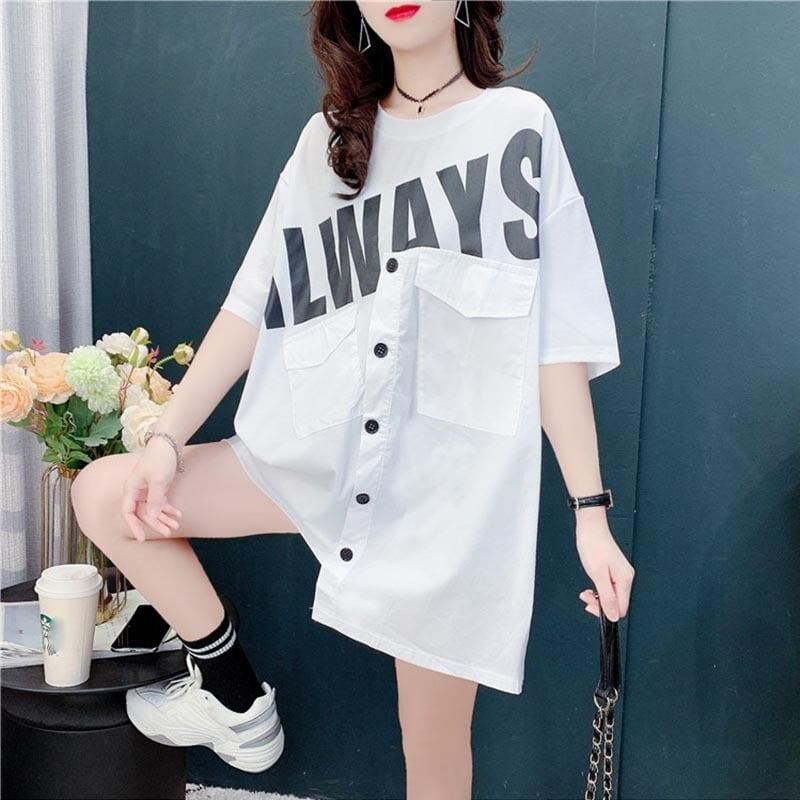 合わせやすい   デザイン感 Tシャツ カットソー＜F-3637＞