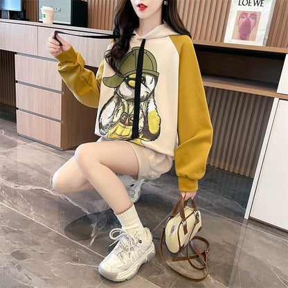 韓国系グラフィックプリントパーカー二色あり＜F-4083＞