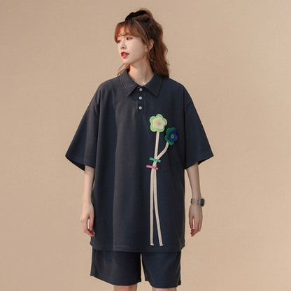 期間限定 ゆったり感アップ ファッション Tシャツ＋ショートパンツ セットアップ＜F-8679＞