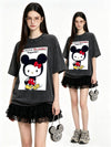 売れ筋 体型カバー プリント Tシャツ F-13447