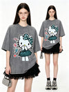 早い者勝ち 体型カバー プリント Tシャツ F-13448