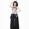 着瘦せ 水玉 プリント メッシュ Tシャツ F-13579