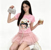 一枚で視線を奪う プリント カジュアル Tシャツ F-13459
