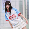 甘系 双子 ラグランスリーブ ゆったり 甘カジュアル Tシャツ F-13500