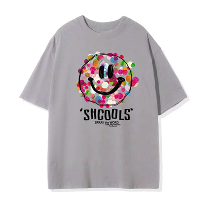 話題沸騰中 スマイリー カジュアル 半袖 Tシャツ <F-8651>