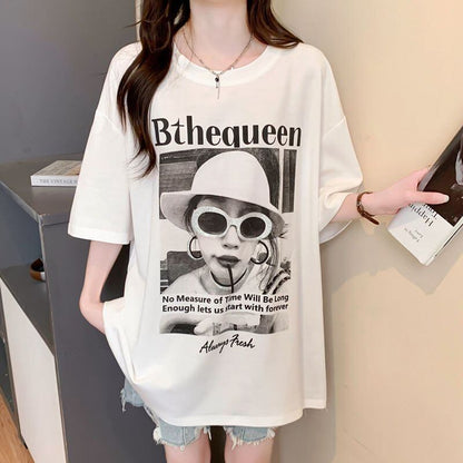 話題沸騰中 レース アバンギャルド 切り替え ホットダイヤモンド 3色選択 半袖Tシャツ＜F-8547＞