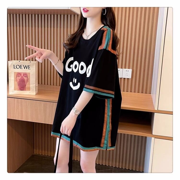 おすすめ   アルファベット Tシャツ ゆったり半袖 ＜F-2881＞