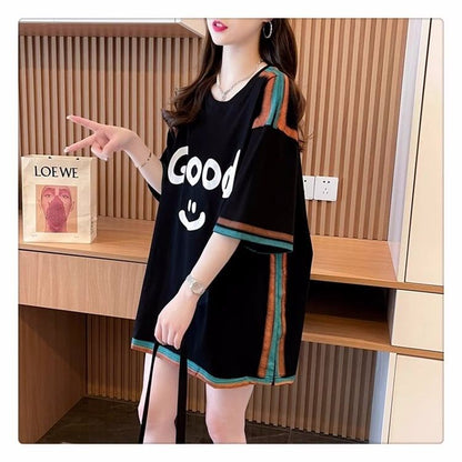 おすすめ   アルファベット Tシャツ ゆったり半袖 ＜F-2881＞