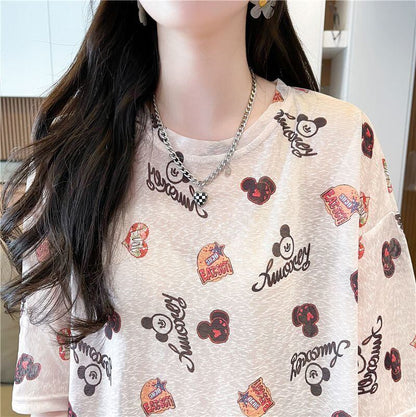 【半額！期間限定！！】売り切れ必至 アバンギャルド カジュアル プリント 半袖Tシャツ＜F-8577＞