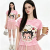 一枚で視線を奪う プリント カジュアル Tシャツ F-13459