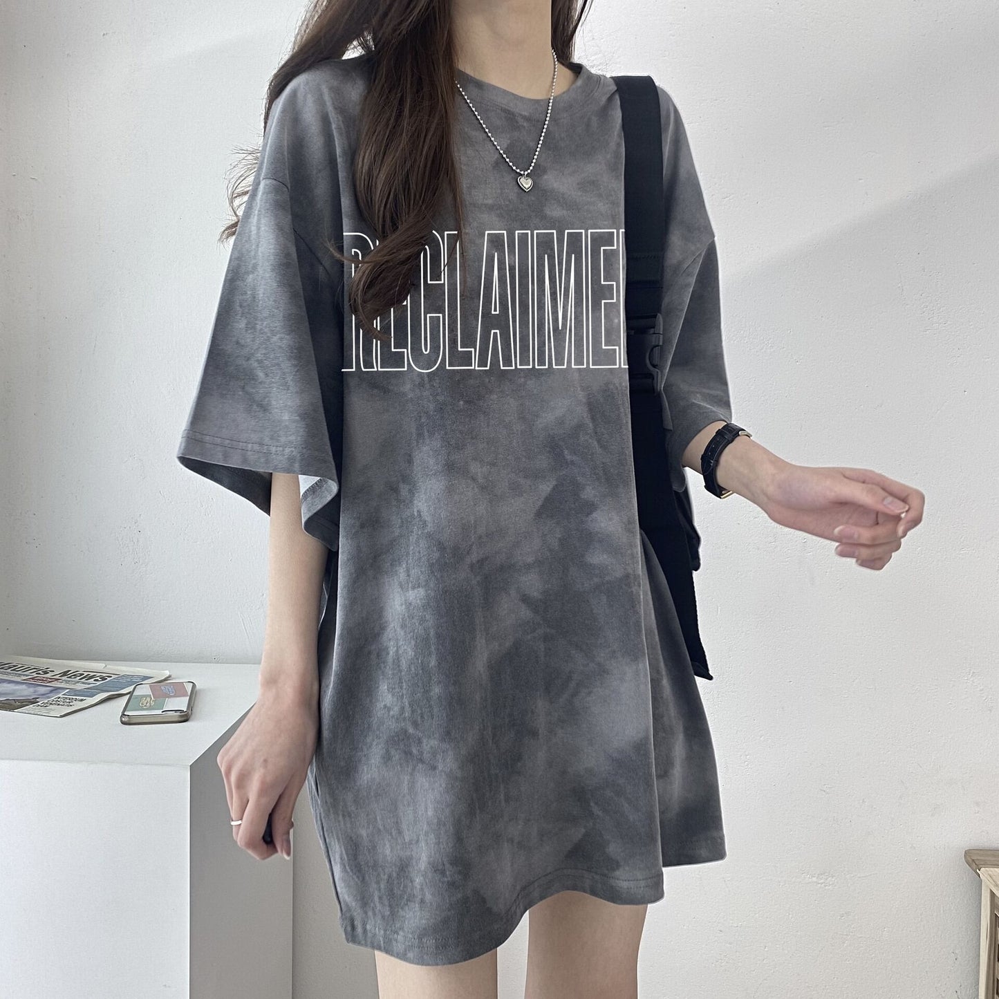 海外トレンド カジュアル 好感度UP 絞り染め 全4色 半袖 Tシャツ ＜F-9219＞