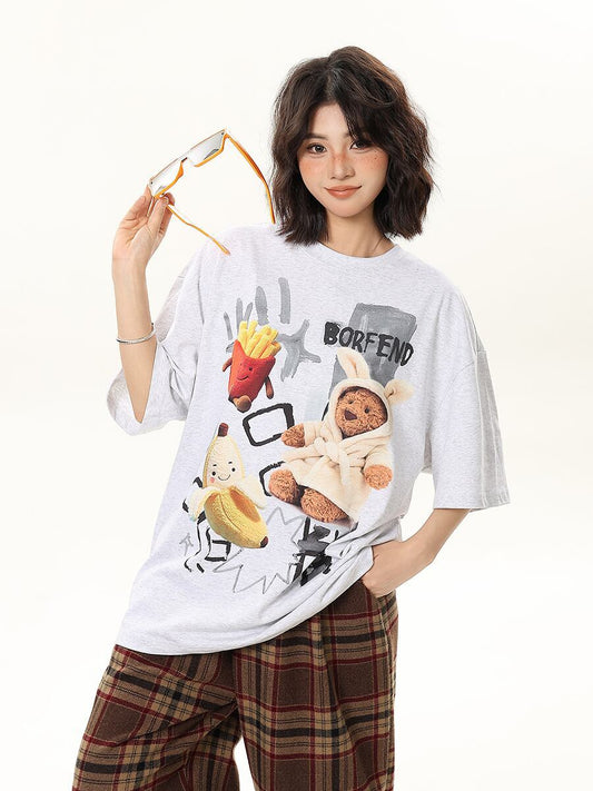 売れ筋 早い者勝ち 絶対流行 カジュアル 2色選択 Tシャツ<F-11178>