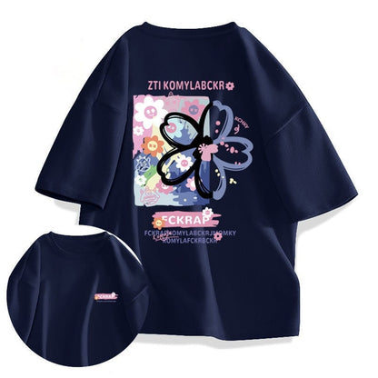 今季マストバイ ルーズ カジュアル プリント全6色 半袖TシャツF-8850