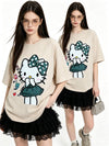 早い者勝ち 体型カバー プリント Tシャツ F-13448