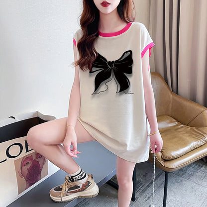 超人気 プリント全4色 軽い生地が夏にぴったり！ ノースリーブ Tシャツ カットソー＜F-9075＞