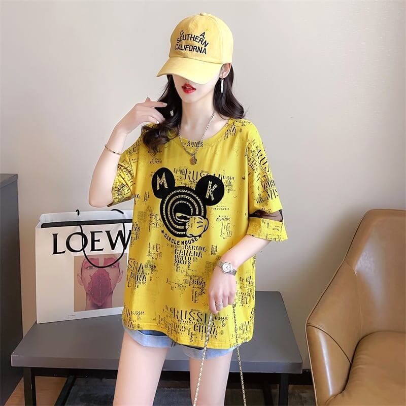 デザインセンス重工業ホットダイヤモンドパーソナライズされた漫画半袖Tシャツ、夏の新しいスタイル<F-2924>