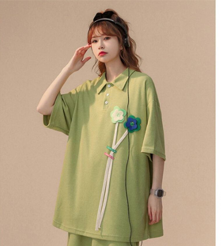 期間限定 ゆったり感アップ ファッション Tシャツ＋ショートパンツ セットアップ＜F-8679＞