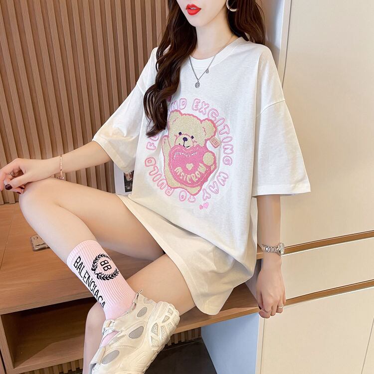 美人度アップ 好感度UP 海外トレンド カジュアル 全3色 半袖 Tシャツ ＜F-11641＞