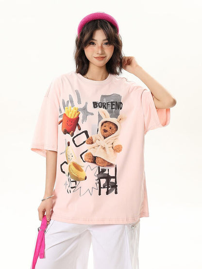 売れ筋 早い者勝ち 絶対流行 カジュアル 2色選択 Tシャツ<F-11178>