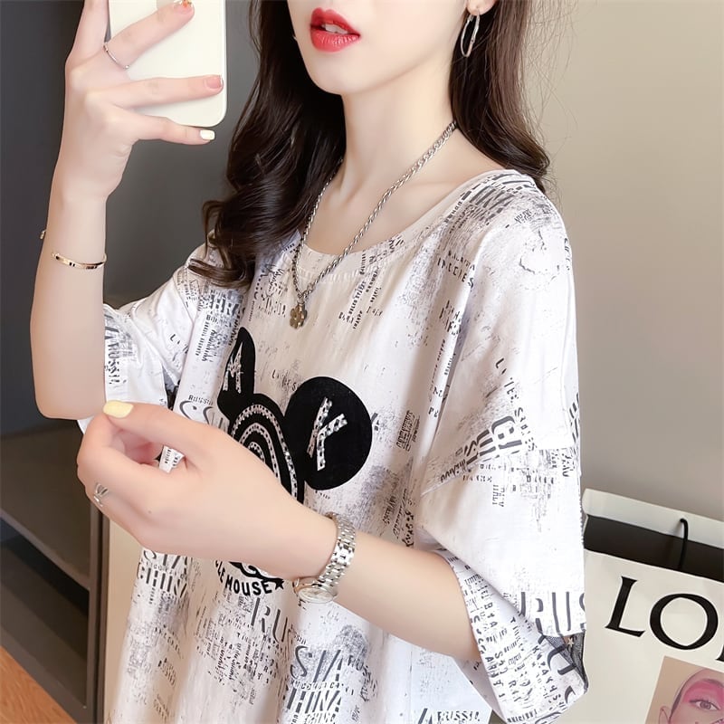 デザインセンス重工業ホットダイヤモンドパーソナライズされた漫画半袖Tシャツ、夏の新しいスタイル<F-2924>