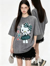 早い者勝ち 体型カバー プリント Tシャツ F-13448