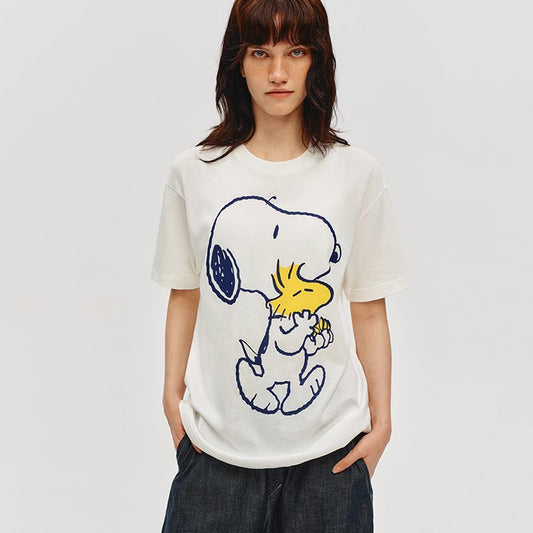 男女兼用 シンプル プリント 半袖 Tシャツ F-13493