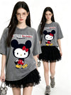 売れ筋 体型カバー プリント Tシャツ F-13447