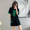 大好評 カジュアル 話題沸騰中 切り替え 全3色 半袖 Tシャツ ショートパンツ セットアップ ＜F-9007＞