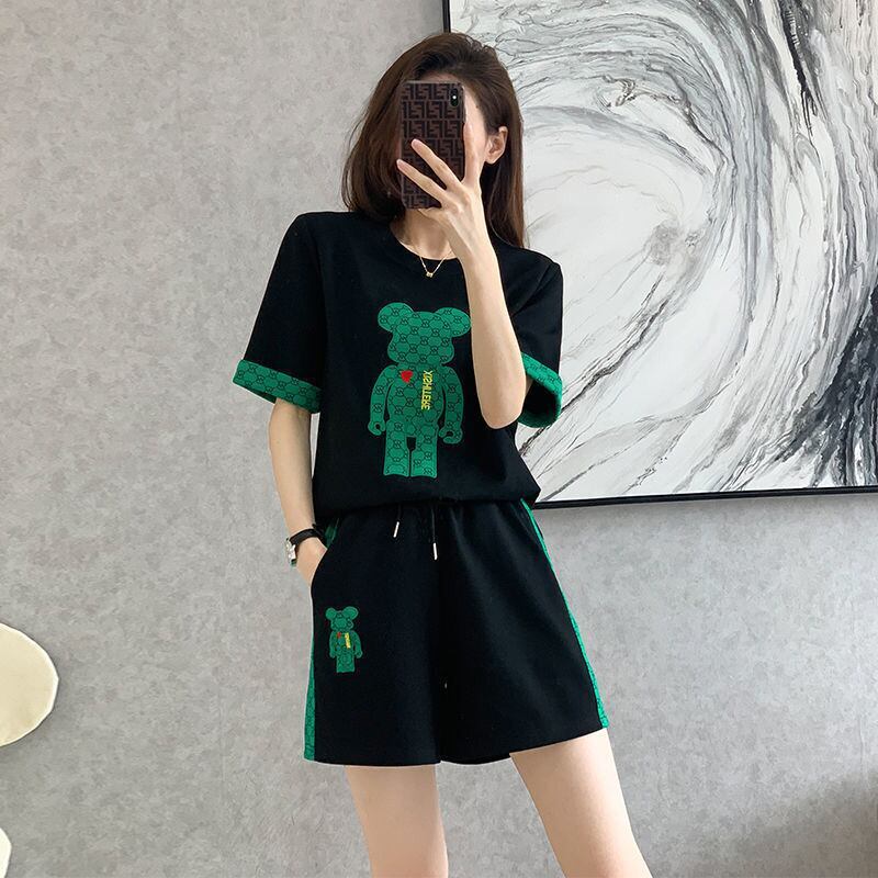 大好評 カジュアル 話題沸騰中 切り替え 全3色 半袖 Tシャツ ショートパンツ セットアップ ＜F-9007＞