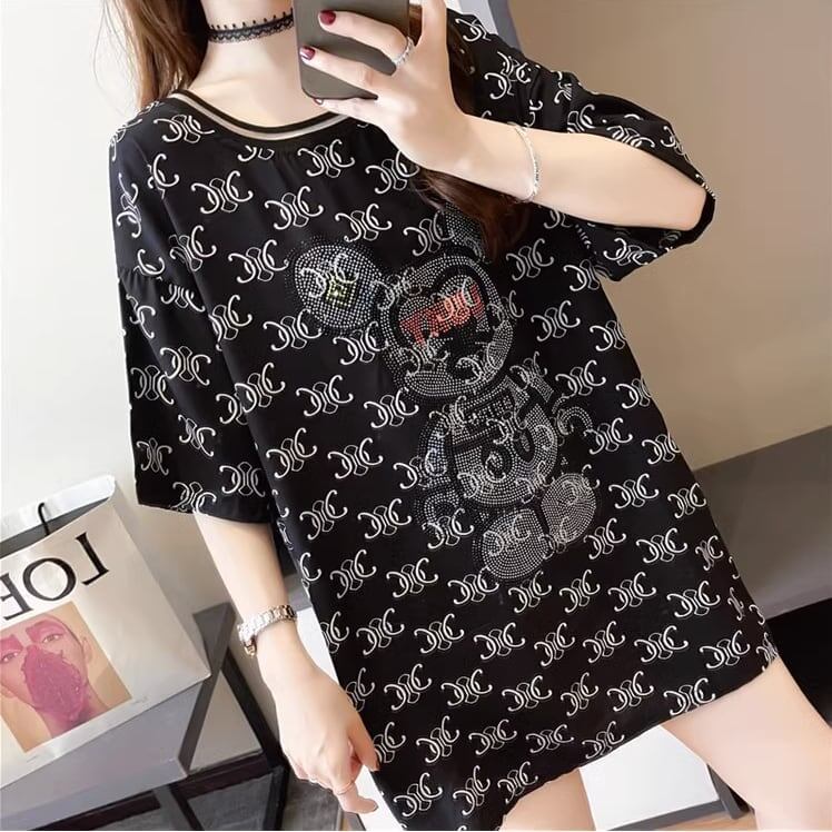 すっきりとしたデザインとバックオープンの半袖Tシャツ<F-5056>